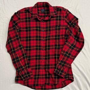 J. Crew Red and Black Plaid Men's Shirt